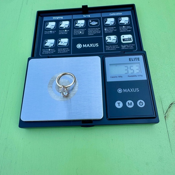 Solid 14k yellow gold Marquise CZ  Engagement ring halo under 3.53tcw Sz 5.5 - Picture 13 of 13